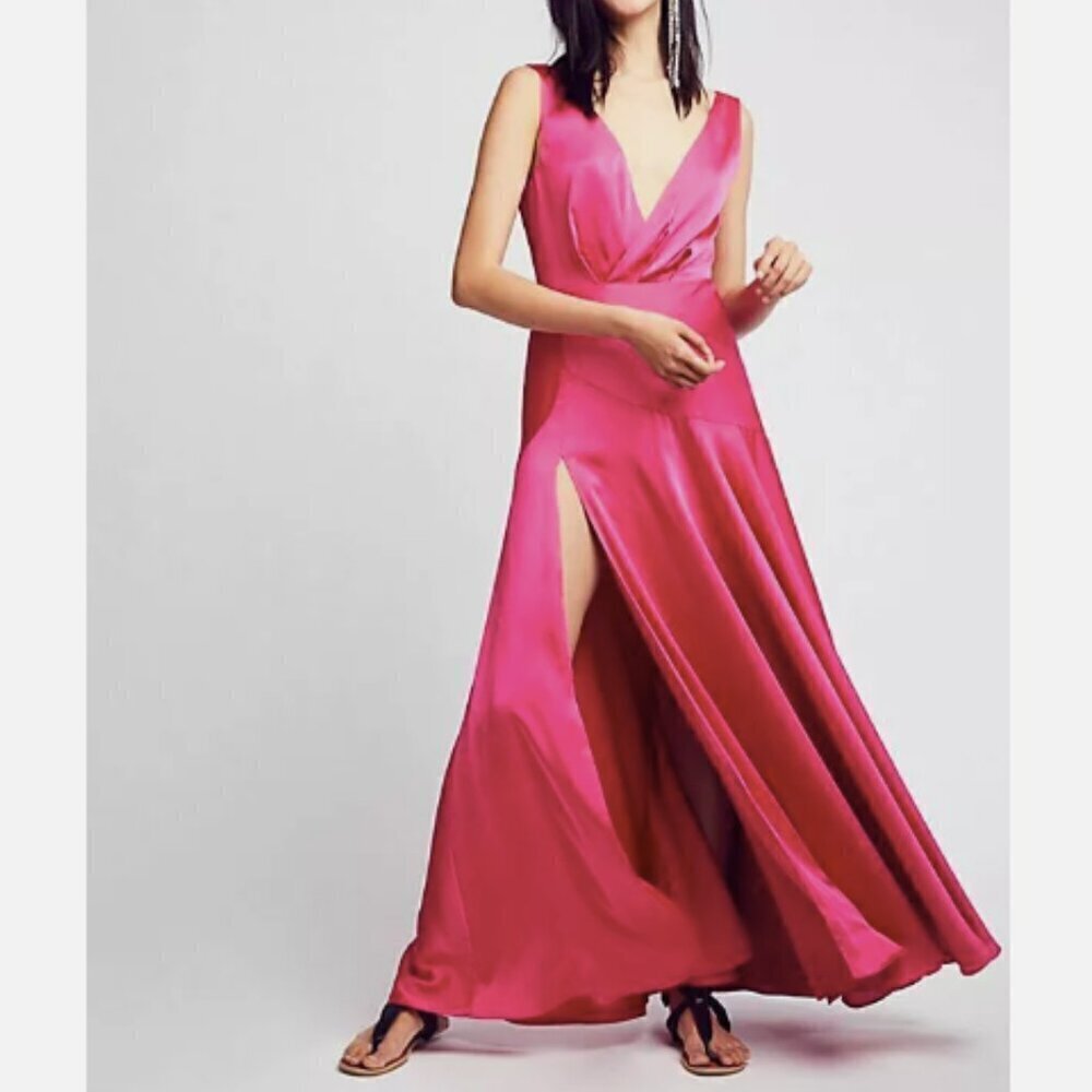 Fame & Partners‎ x Free People Essie Dress in Hot Pink sz 6